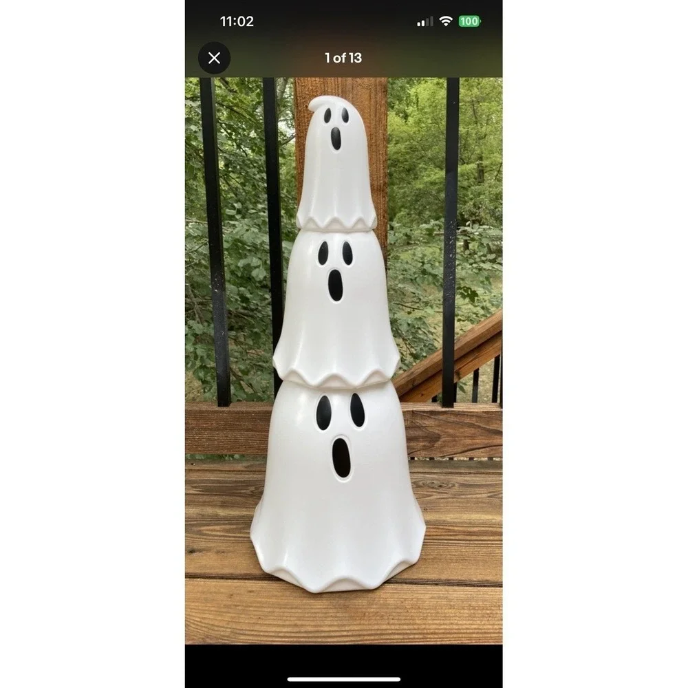 Viral Stackable Ghost Decoration, 3 Piece Halloween Tiered Tray Decor, NEW